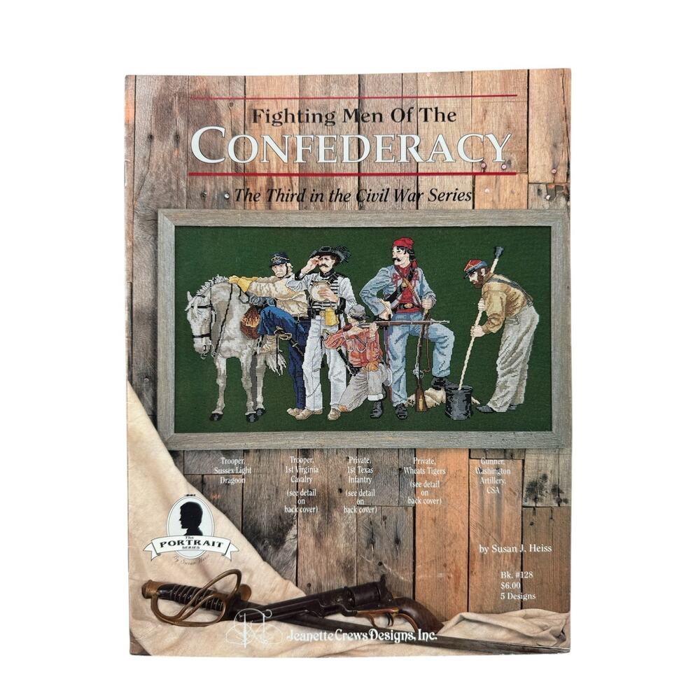 Vintage Fighting Men of the Confederacy Cross Stitch Design Pamphlet Civil War